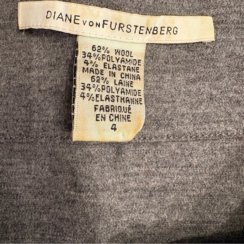 Diane von Furstenberg Gray Wool Sheath Dress Quiet Luxury Minimalist Size 4 - Picture 6 of 9